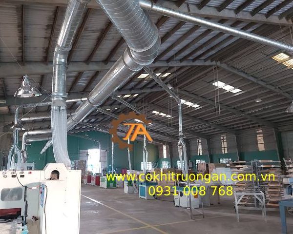 Thi công lắp đặt ống gió xưởng gỗ