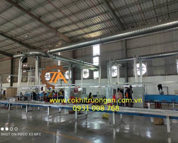 Thi công lắp đặt ông gió xưởng may