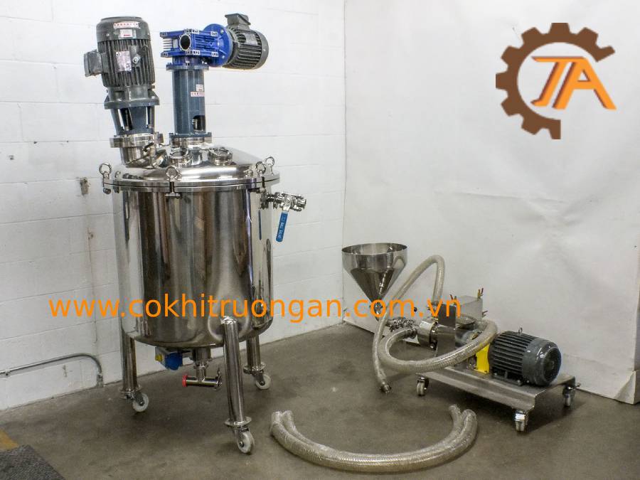 bồn khuấy hai trục và hai motor